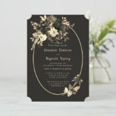 秋の茶色の水の色の熟成フローラ結婚ズ 招待状 (スタンド正面)