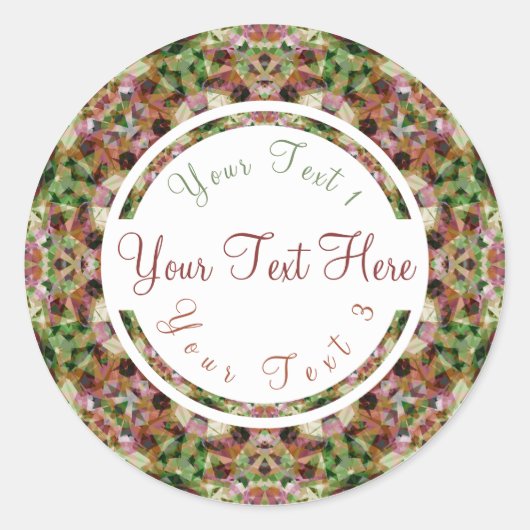 秋の茶色の秋グリーンスクラップブッククラフトクラフト ラウンドシール (正面)