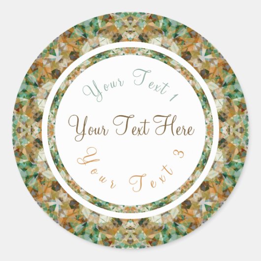 秋の茶色の秋グリーンスクラップブッククラフトクラフト ラウンドシール (正面)