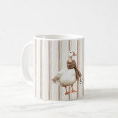 秋の茶色の縞模様のガチョウ コーヒーマグカップ (正面左)