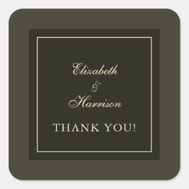 秋の茶色の色合いとアイボリー結婚の感謝 スクエアシール