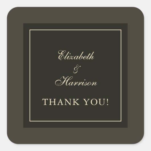 秋の茶色の色合いとアイボリー結婚の感謝 スクエアシール (正面)