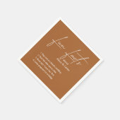 秋の茶色結婚のおもしろい スタンダードカクテルナプキン (角)