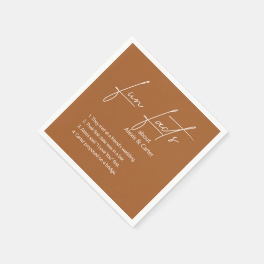 秋の茶色結婚のおもしろい スタンダードカクテルナプキン (角)