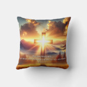 秋の草地の夜明けにゴールデンクロス クッション (裏面)