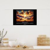 秋の草地の夜明けにゴールデンクロス ポスター (キッチン)