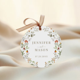 秋の草木野結婚花花花婿 ラウンドシール