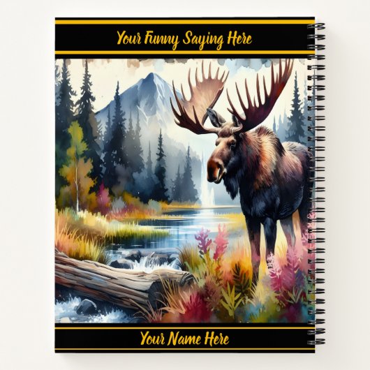 秋の荒野鮮やかでムース ノートブック (裏面)