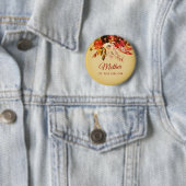 秋の華麗なフローラGiEdd新郎の母 缶バッジ (インサイチュ)