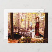 秋の華麗な小妖精や小人はがき ポストカード (正面/裏面)