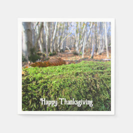 秋の落ちた苔の木 – 感謝祭カスタム祭 スタンダードカクテルナプキン