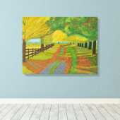 秋の落ちた葉キャンバス キャンバスプリント (インサイチュ (ウッドフロア))