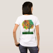秋の落ちる模様の賢い芸術の運命デジタル Tシャツ (裏面フル)