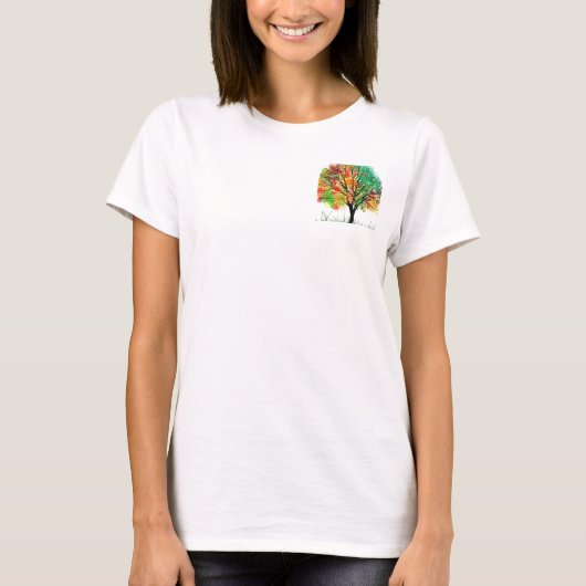 秋の落ちる模様の賢い芸術の運命デジタル Tシャツ (正面)