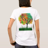 秋の落ちる模様の賢い芸術の運命デジタル Tシャツ (裏面)