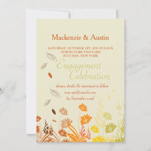 秋の落ちる葉の招待状 招待状 (正面)