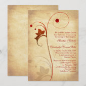 秋の落ち着いたワインバーグの結婚式の披露宴のみ 招待状 (正面/裏面)