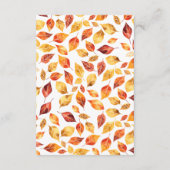 秋の落ち着いた色彩の葉のウェディング詳細カード エンクロージャーカード (裏面)