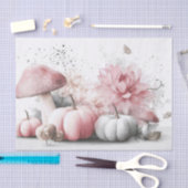 秋の落ち葉とカボチャとキノコと花のデコパージュ 薄葉紙 (クラフト)