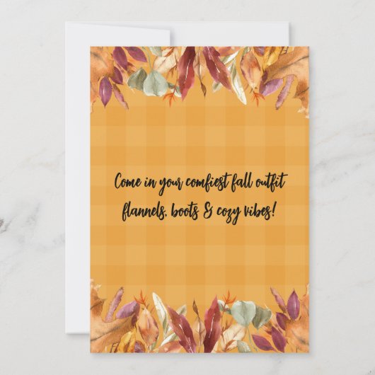 🍁 秋の落ち葉とパンプキンスパイスパーティーの招待状 招待状 (裏面)