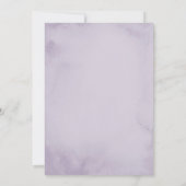 秋の落ち葉と多肉植物 | 紫の水彩 招待状 (裏面)