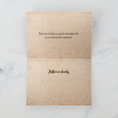 秋の落ち葉と手描きの可愛いハリネズミ サンキューカード (内部)