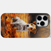 秋の落ち葉にインスパイアされたジャック・ラッセル・テリア Case-Mate iPhoneケース (裏面 (横))