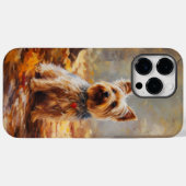 秋の落ち葉にインスパイアされたヨークシャーテリア Case-Mate iPhoneケース (裏面 (横))