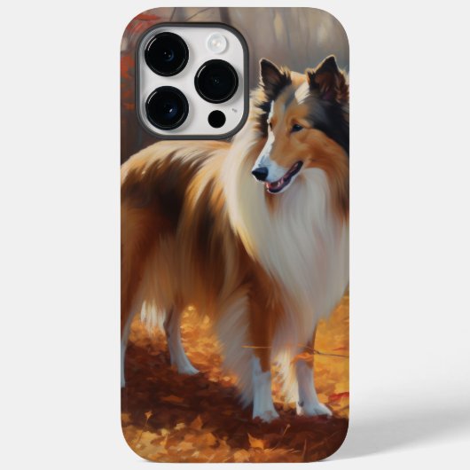 秋の落ち葉に映えるラフコリー Case-Mate iPhoneケース (裏面)