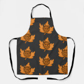 秋の落ち葉に素敵なハッピースサンクスギビングのタイポグラフィー  エプロン (正面)