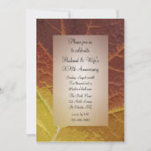 秋の落ち葉のウェディングアニバーサリーパーティー 招待状 (正面)