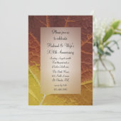 秋の落ち葉のウェディングアニバーサリーパーティー 招待状 (スタンド正面)