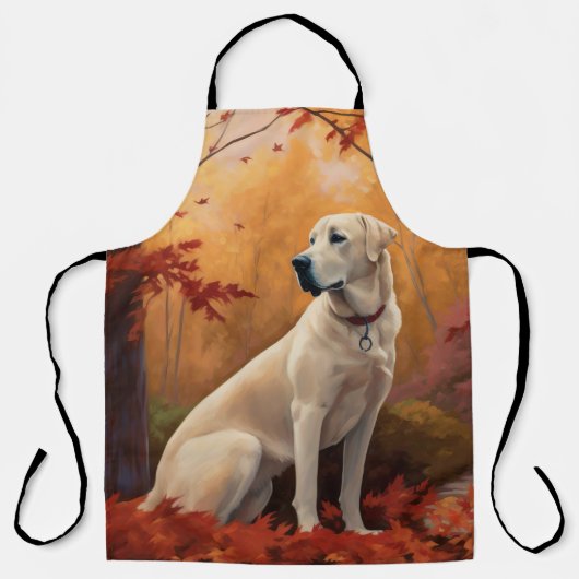 秋の落ち葉の中でインスピレーションを得るアナトリアン・シェパード エプロン (正面)