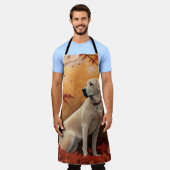 秋の落ち葉の中でインスピレーションを得るアナトリアン・シェパード エプロン (着用した状態)