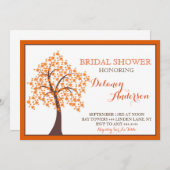 秋の落ち葉の木のブライダルシャワー招待状 招待状 (正面/裏面)