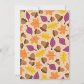 秋の落ち葉の木の黒板パンプキンウェディング 招待状 (裏面)