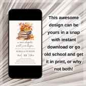 秋の落ち葉の本のテーマのベビーシャワーの招待状 招待状