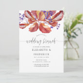 秋の落ち葉の水彩画 ウェディング ブランシュ 招待状 (スタンド正面)