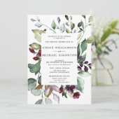 秋の落ち葉を添えたボタニカルフレームのウェディング 招待状 (スタンド正面)