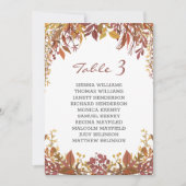 秋の落ち葉 ウェディング席札 招待状 (正面)