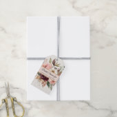 秋の落ち葉 コテージコア バーガンディ ピンク ブライダルシャワー ギフトタグ (より糸付き)