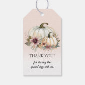 秋の落ち葉 コテージコア バーガンディ ピンク ブライダルシャワー ギフトタグ (裏面)