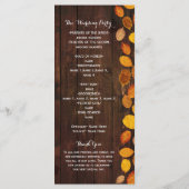 秋の落ち葉 ゴールドリーフ ウェディングプログラム プログラム (裏面)