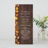 秋の落ち葉 ゴールドリーフ ウェディングプログラム プログラム (スタンド正面)