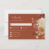 秋の落ち葉 テラコッタの招待返信カード 出欠カード (正面)