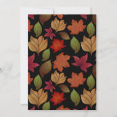 秋の落ち葉 ユダヤ教の新年 宴会 エレガント 招待状 (裏面)