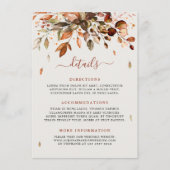 秋の落ち葉 ラスティック カントリー ウェディング 詳細 エンクロージャーカード (正面)