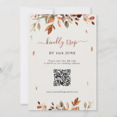 秋の落ち葉 ラスティック カントリー ボヘミア ウェディング イン 招待状 (裏面)