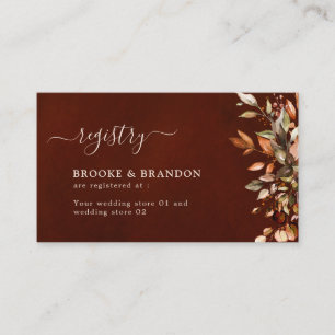 秋の落ち葉 ラスティック カントリー ボヘミア ウェディング 招待状