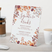 秋の落ち葉 ワインレッド シグネチャードリンク 台座サイン (インサイチュ)